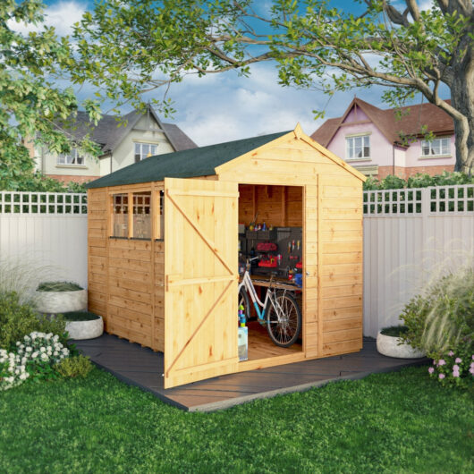 Mercia Woodsman 10' 1" x 6' 2" Apex Shed - Premium Dip Treated Shiplap - Styrene Windows