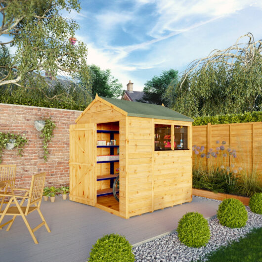 Mercia Woodsman 6' 3" x 6' 2" Apex Shed - Premium Dip Treated Shiplap - Glass Windows