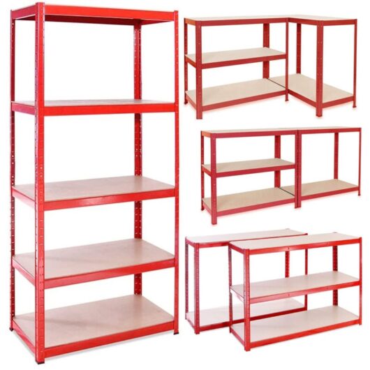 Metal Storage Shelve 5-Tier Black Adjustable Storage Shelves Heavy Duty Metal Shelves Storage Boltless Rack 875KG Capacity (175KG Per Shelf) for