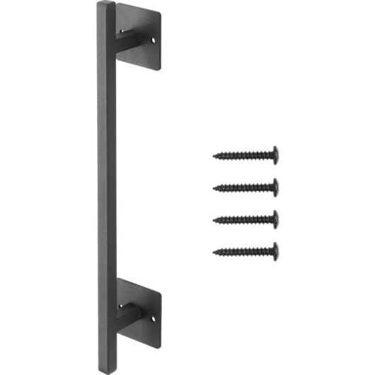 Mophorn 12.6 in Barn Door Handle, Durable Carbon Steel Gate Handle with Rust-Resistant Coating, Easy-to-Install Sliding Door Pulls for Outdoor Gates,