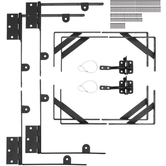 Mophorn Gate Corner Brace Bracket - 2 Sets. Anti - Sag Gate Frame Hardware Kit with Latch Lock & Screws. Ideal for Shed Doors, Corral Gates, Driveway
