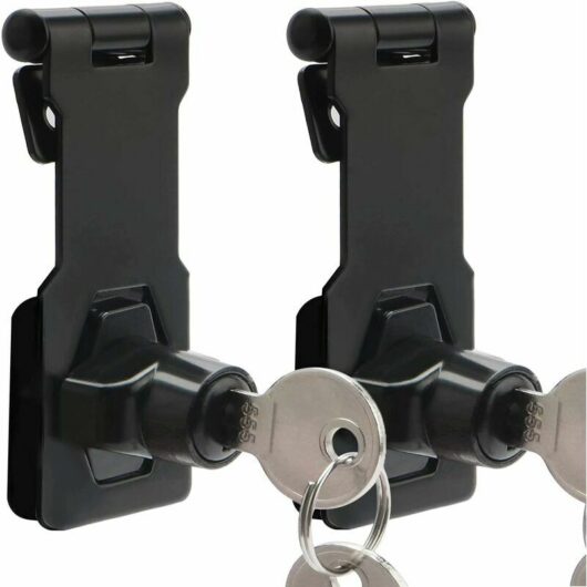 Moraillon de Verrouillage, Boucle de verrouillage de verrou de porte Paquet de 2 3 pouces Boucle de verrouillage et cadenas 2 en 1 avec Cadenas et