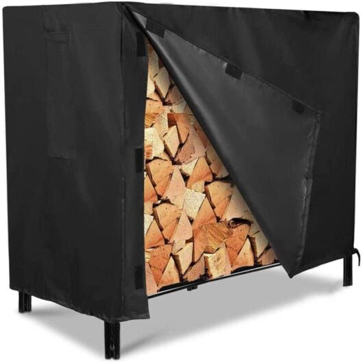Outdoor Log Shed and Log Rack Waterproof Cover for Outdoor Firewood - 244 x 61 x107cm - Black