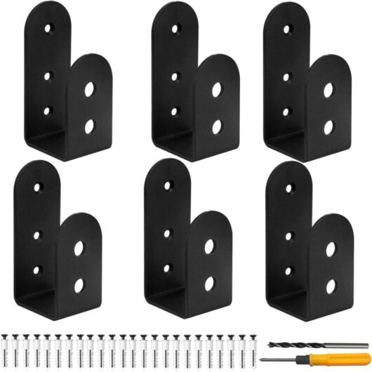 Pack Door Barricade Brackets, U-Shaped Bar for Home Garage Barn Shed Reinforcement Door, Fits 2 x 4 Lumber