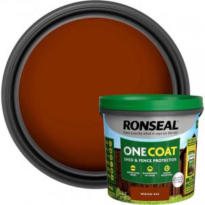 Ronseal One Coat Shed and Fence Protector Medium Oak 5 litres 107599