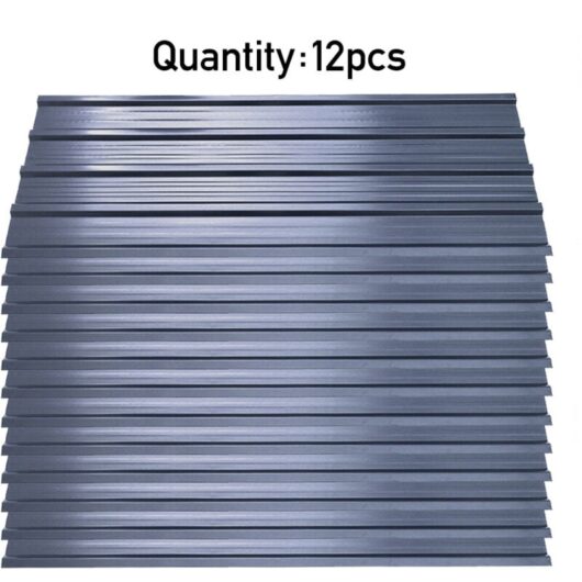 Set of 12 Steel Corrugated Panels Perfect for Roofing, Carports, Tool Sheds