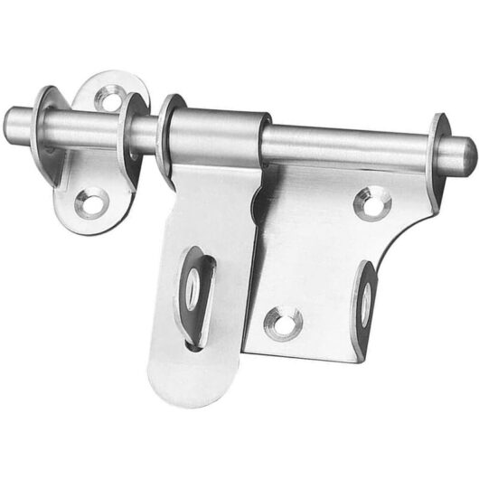 Sliding gate latch, door lock, latch for garden shed doors, wooden fences, barn doors, yard doors, silver outdoor latch