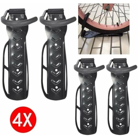 Supernic 4PCS Bike Wall Mounts Rack for Garage,Vertical Bike Wall Rack Storage Hanger Suitable For Mountain Bikes Home Indoor outdoor Warehouse Shed