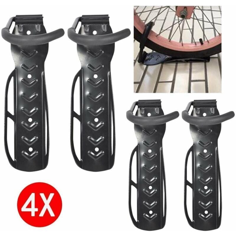 Supernic 4PCS Bike Wall Mounts Rack for Garage,Vertical Bike Wall Rack Storage Hanger Suitable For Mountain Bikes Home Indoor outdoor Warehouse Shed