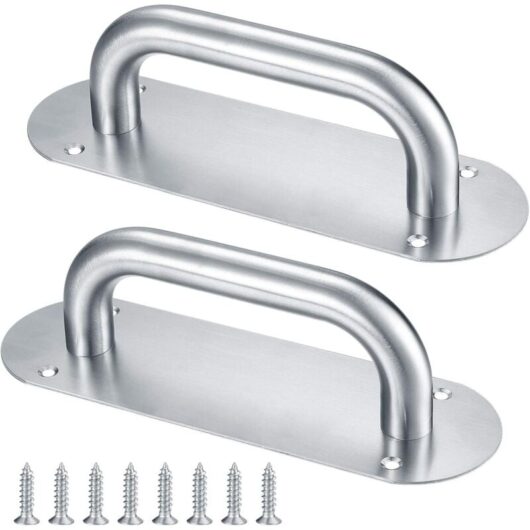 Tinor - Sliding Door Handles, Pull Door Handles with Back Plate, Gate, Wardrobe, Cupboard, Garden Shed, Toilet, Heavy Duty Pull Handles