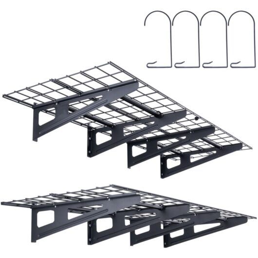 Vevor - Garage Storage Shelving, 2 Pack, 4 x 2 ft Heavy Duty Garage Shelves Wall Mounted, 500 lbs Load Capacity(Total) Garage Storage Rack Floating