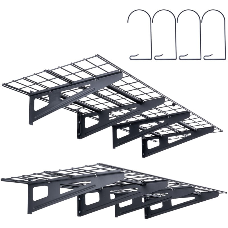 Vevor - Garage Storage Shelving, 2 Pack, 4 x 2 ft Heavy Duty Garage Shelves Wall Mounted, 500 lbs Load Capacity(Total) Garage Storage Rack Floating