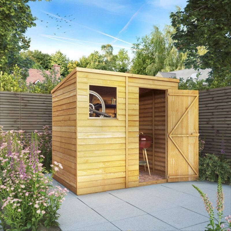 Waltons - 3 x 5 Feet Overlap Apex Windowless Shed - Timber - L85.9 x W160 x H191.9 cm - Brown