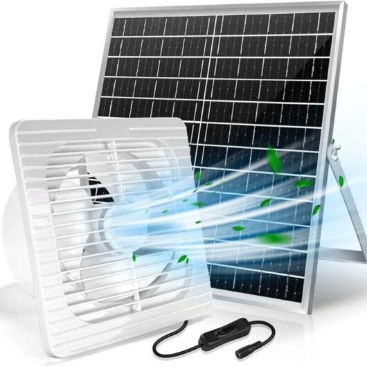 Ymyny - Solar Powered Exhaust Fan, 22W Solar Panel with 8 Inch Brushless Fan for Shed Ventilation, Outdoor Chicken Coop Greenhouse Solar Fans mumu