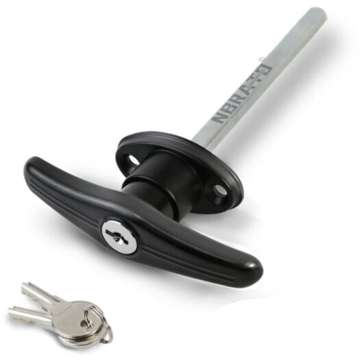 Zinc Alloy Lockable T-Handle Garage Door Lock, Long Lock, Outdoor Shed and Building Accessories