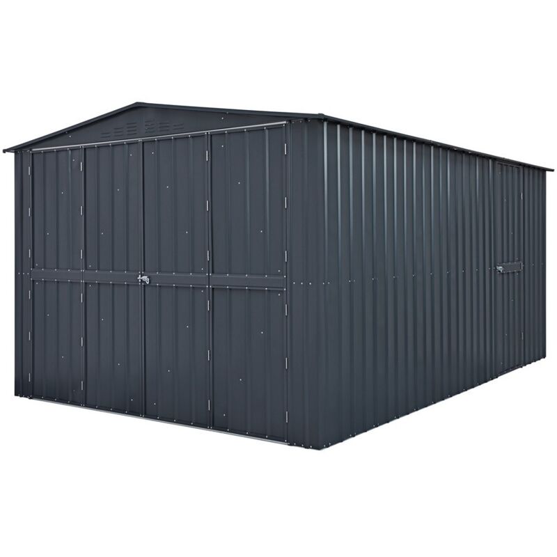 10 x 15 Feet Globel Dual Door Workshop Garage - Steel/Metal - Grey