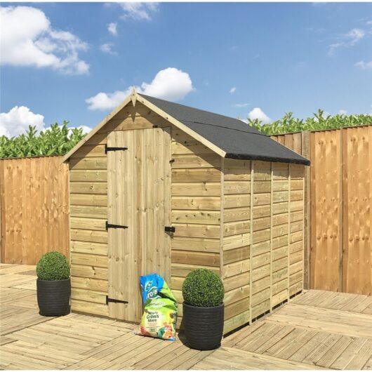 11 X 8 Windowless Pressure Treated Tongue And Groove Single Door Apex Shed (low Eaves)