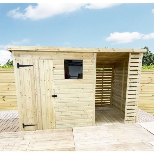 12 X 8 Pressure Treated Tongue And Groove Pent Shed With Storage Area + 1 Window