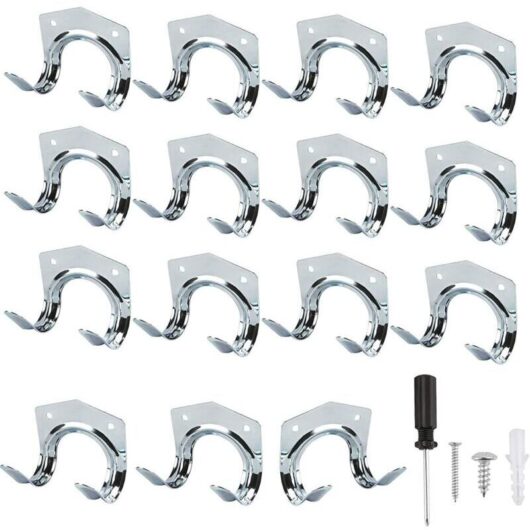 15 Pack Heavy Duty Multi Tool Hooks for Home & Garage Storage - Non Slip Wall Mount Double Hooks for Warehouse Garage Shed Garden Tools