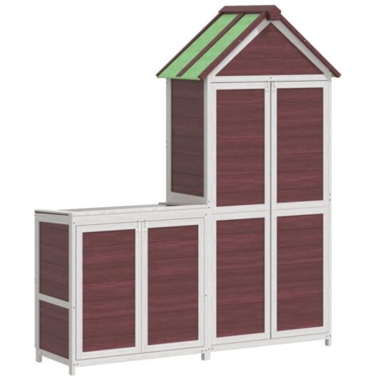 2 Piece Garden Tool Shed Set Mocha Solid Wood Pine Vidaxl