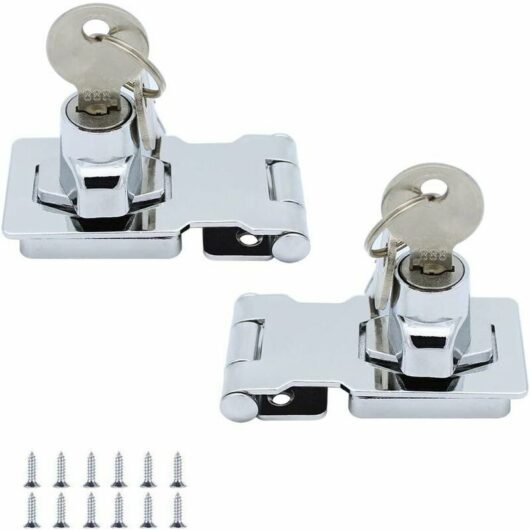 2 pack) Moraillon de Verrouillage en Métal 65mm Boulon de Porte Loquet Boucle avec Cadenas et Clé - Quincaillerie Chromée pour Verrouiller la Remise