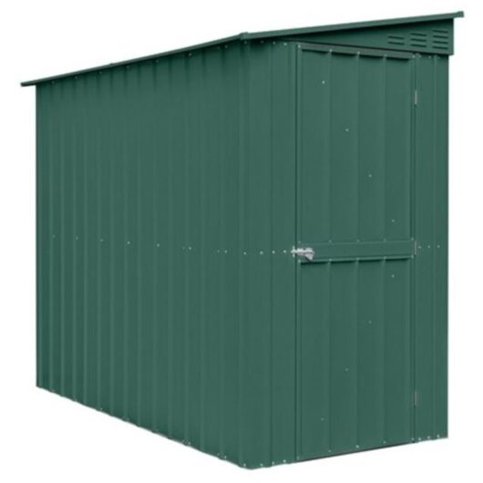 4 X 8 Premier Easyfix - Lean To Pent - Metal Shed - Heritage Green (1.24m X 2.42m)