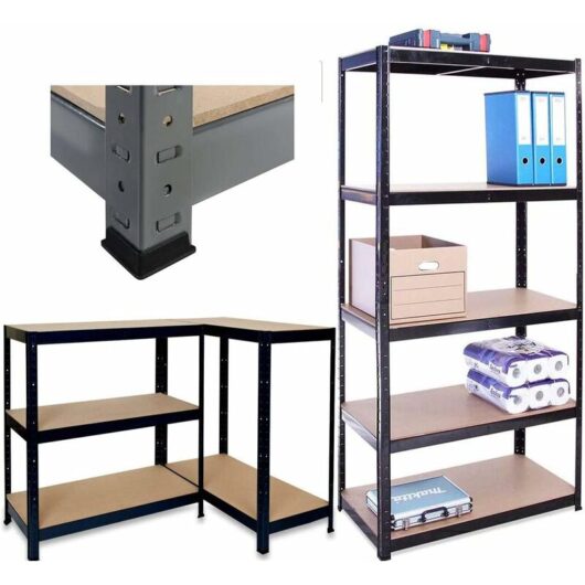 5 Tier Heavy Metal Shelving Unit, 175KG Per Shelf, for Workshop, Shed, Office, Garage, 180x90x40cm