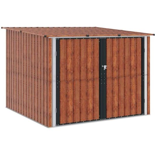 Bike Shed 3 pcs Brown 215 x 206 x 157 cm Metal vidaXL