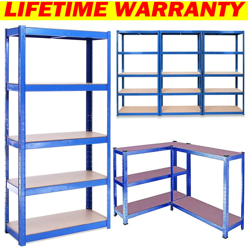 Briefness - Racking Shelving Unit Garage Warehouse Office Shed Industrial Shelves Heavy Duty Metal Shelf 5 Tier Adjustable Height Boltless Design