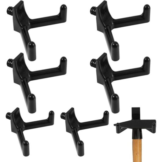 CCYKXA Set of 6 tool hooks for garden sheds, compatible with garden sheds, high-quality plastic hooks, storage accessories for knives, scissors,