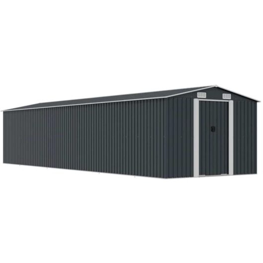 Garden Shed Anthracite 257x779x181 cm Galvanised steel vidaXL