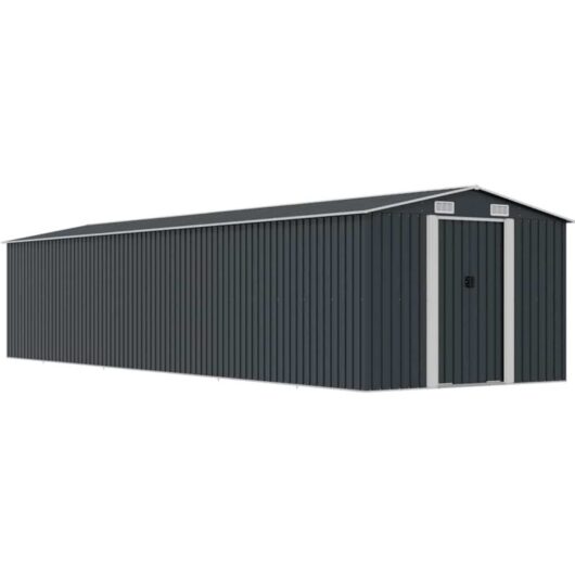 Garden Shed Anthracite 257x990x181 cm Galvanised steel Vidaxl