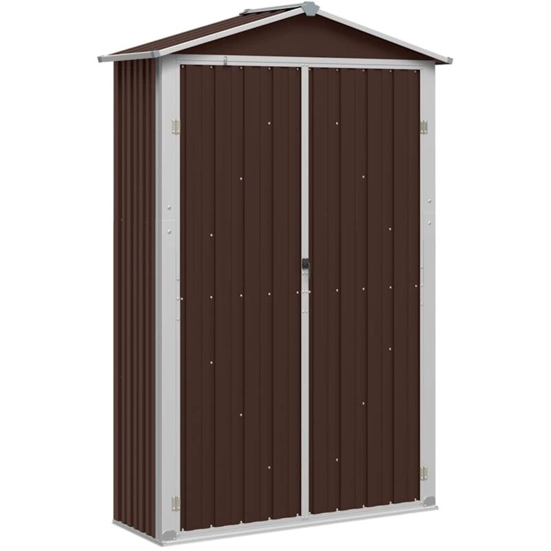 Garden Shed Brown 116x45x175 cm Galvanised Steel vidaXL