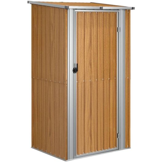 Garden Shed Brown 118.5x97x209.5 cm Galvanised Steel Vidaxl