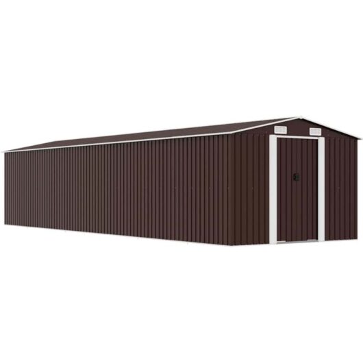 Garden Shed Brown 257x779x181 cm Galvanised steel vidaXL