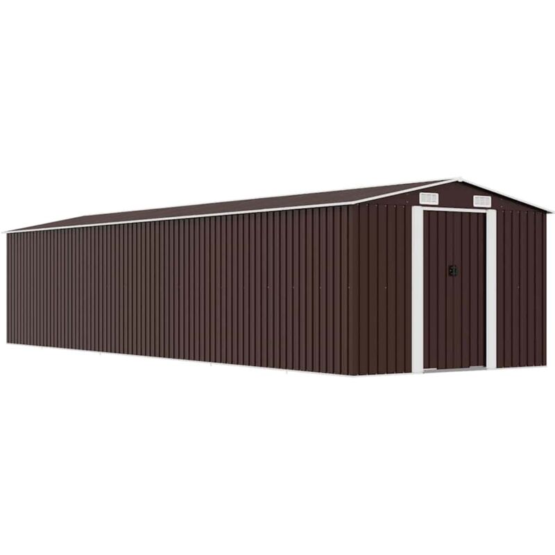 Garden Shed Brown 257x779x181 cm Galvanised steel vidaXL