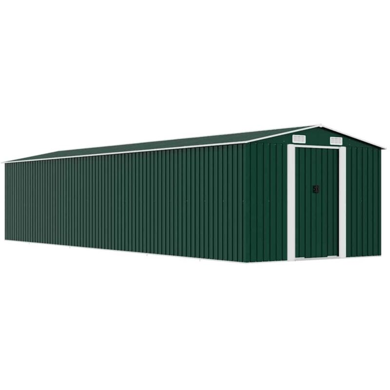 Garden Shed Green 257x779x181 cm Galvanised steel vidaXL