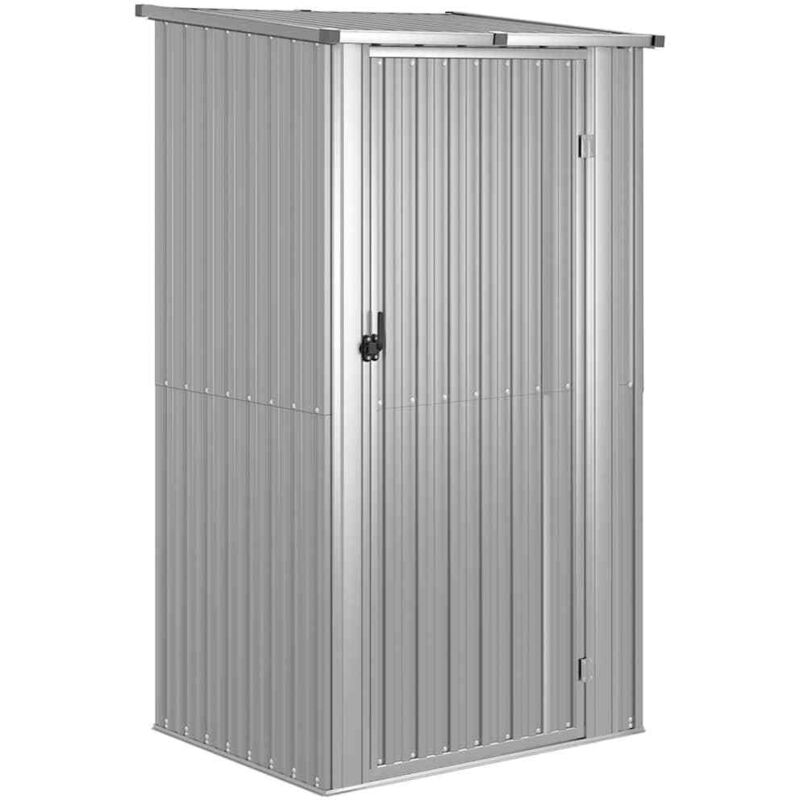 Garden Shed Grey 118.5x97x209.5 cm Galvanised Steel Vidaxl