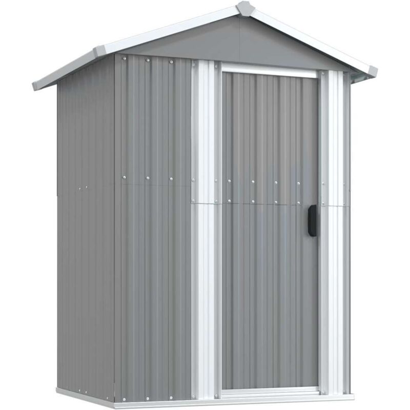 Garden Shed Grey 126x97.5x177 cm Galvanised Steel Vidaxl