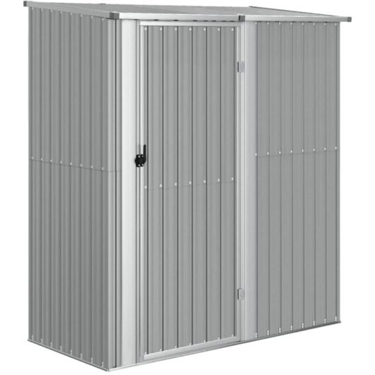 Garden Shed Grey 180.5x97x209.5 cm Galvanised Steel Vidaxl
