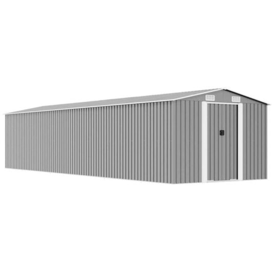 Garden Shed Grey 257x779x181 cm Galvanised steel vidaXL