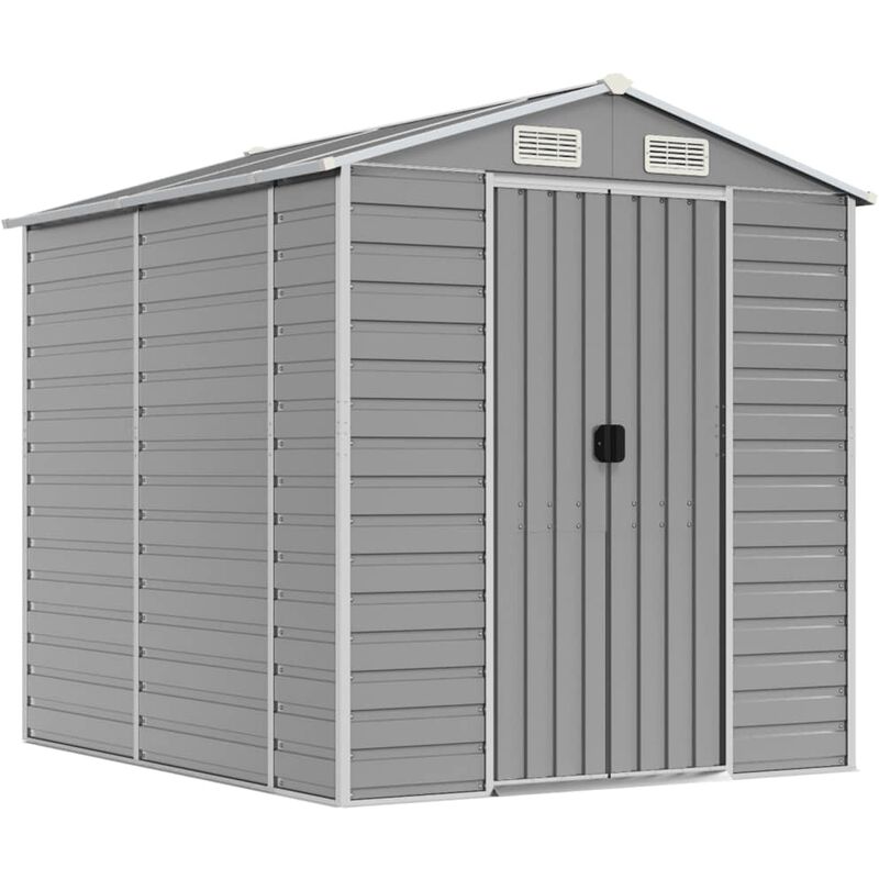 Garden Shed Light Grey 191x215x198 cm Galvanised Steel Vidaxl