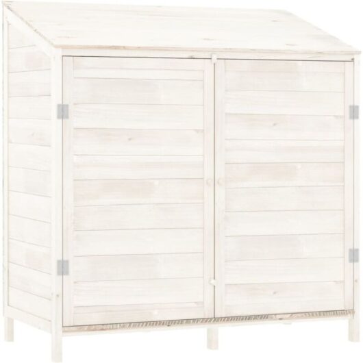 Garden Shed White 102x52x112 cm Solid Wood Fir vidaXL