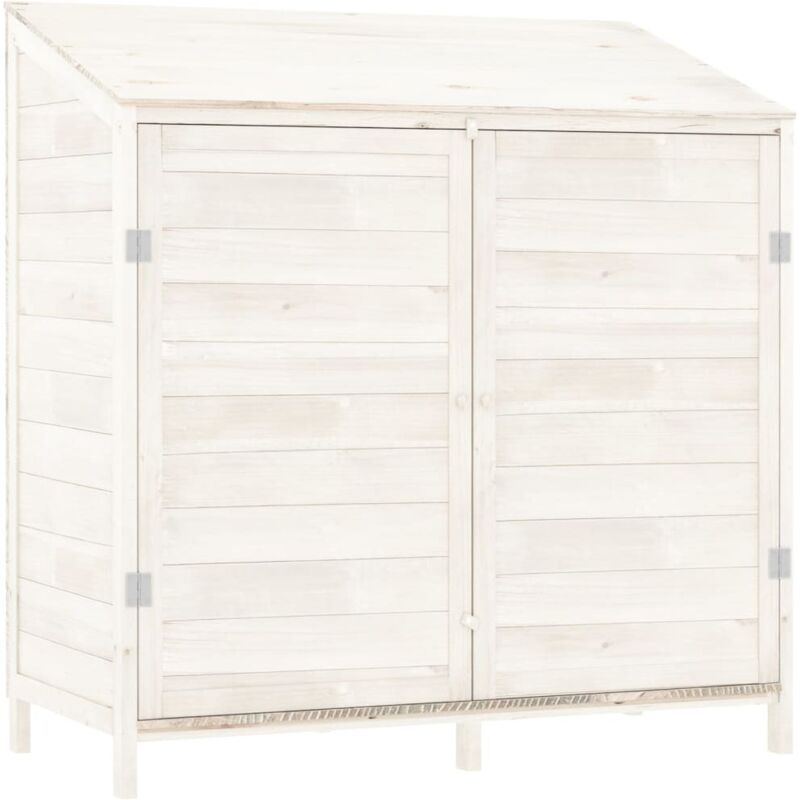 Garden Shed White 102x52x112 cm Solid Wood Fir vidaXL