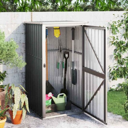 Garden Tool Shed Anthracite 88x89x161 cm Galvanised Steel Vidaxl