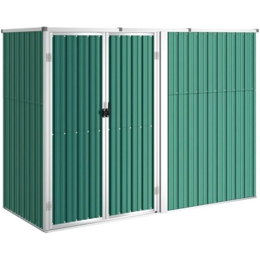 Garden Tool Shed Green 225x89x161 cm Galvanised Steel vidaXL
