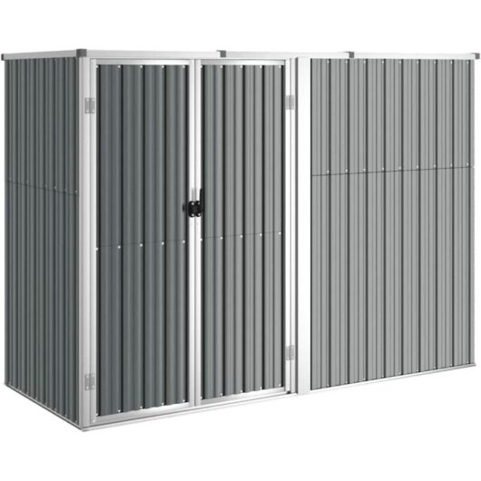 Garden Tool Shed Grey 225x89x161 cm Galvanised Steel vidaXL