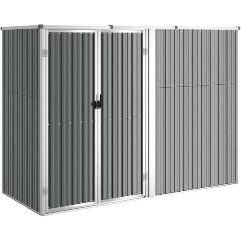 Garden Tool Shed Grey 225x89x161 cm Galvanised Steel vidaXL