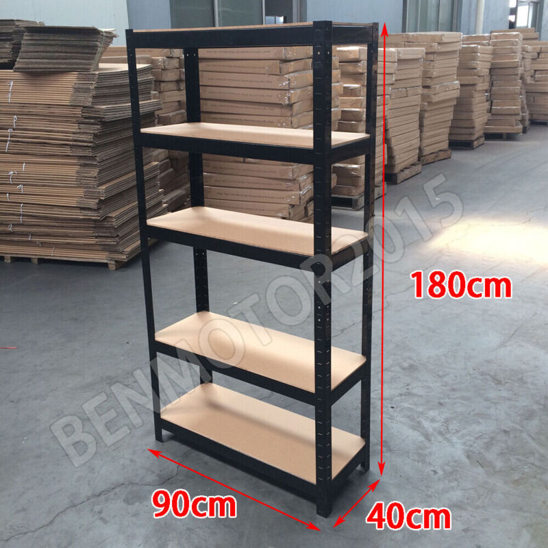 Heavy Duty Storage Racking 5 Tier Shelving Boltless Metal for Garage Workshop Warehouse Shed Storage 180CM
