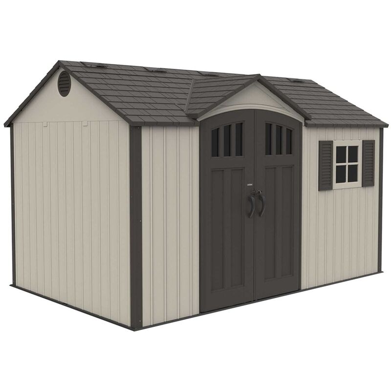 Oos - Back October 2021 - 12.5 X 8 Life Plus Plastic Apex Shed With Plastic Floor + 1 Window (3.81m X 2.43m)